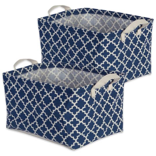 DII® Nautical Blue Lattice Laundry Bins